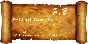 Polónyi Beatrix névjegykártya